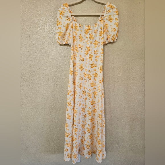 Floral Maxi Dress in Cream and Orange - Picture 4 of 6